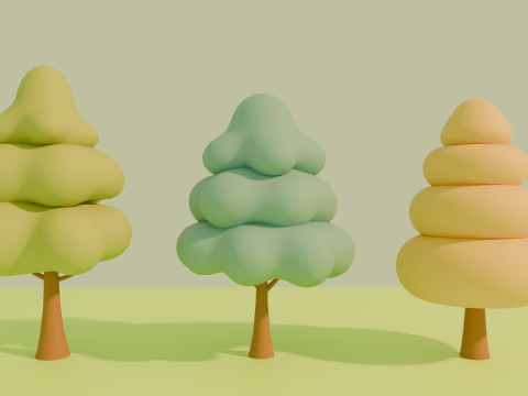Stylized Low poly cartoon trees Modèle 3D