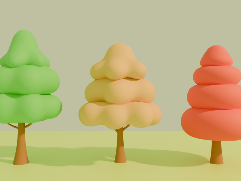 Stylized Low poly cartoon trees Modèle 3D