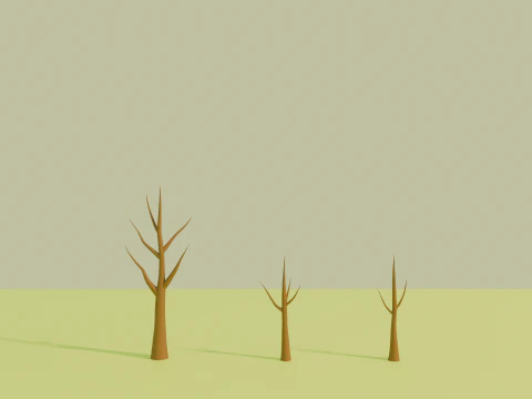 Stylized Low poly cartoon trees 3D Model