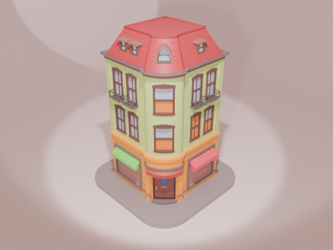 Charming Cartoon Corner House Modelo 3D