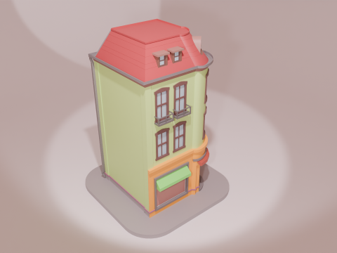 Charming Cartoon Corner House Modelo 3D