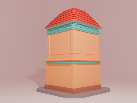 Stylized Cartoon City House 3D Model