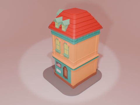Stylized Cartoon City House 3D Model