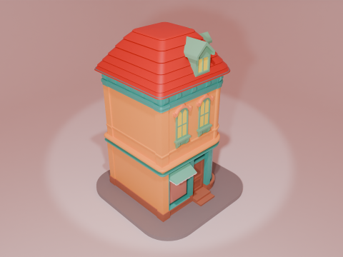 Stylized Cartoon City House 3D Model