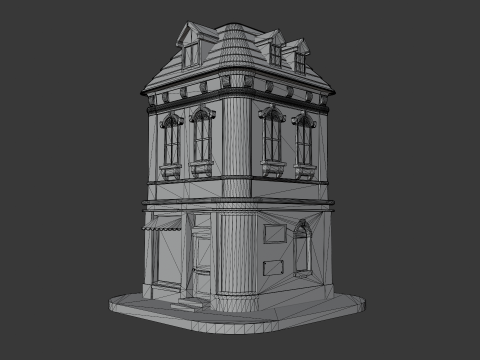Stylized Cartoon City House 3D Model