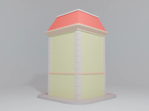 Cartoon Corner House 3D Model