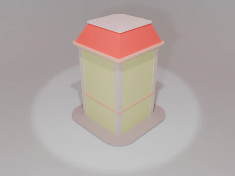 Cartoon Corner House 3D Model