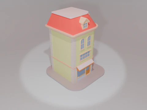 Cartoon Corner House 3D Model