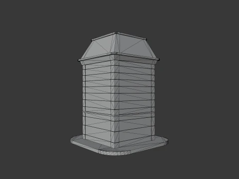 Cartoon Corner House 3D Model