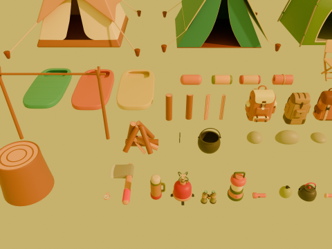Low Poly Stylized Cartoon Camping Pack Modèle 3D