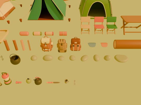 Low Poly Stylized Cartoon Camping Pack Modèle 3D
