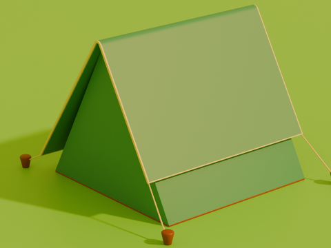 Stylized Low Poly Cartoon Tents 3D Model