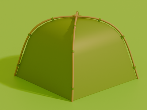 Stylized Low Poly Cartoon Tents 3D Model