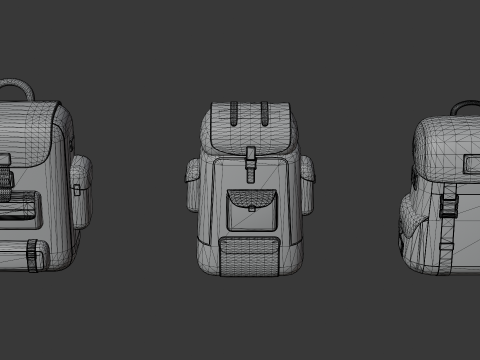 Stylized Low Poly Cartoon Backpacks Modello 3D