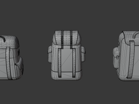 Stylized Low Poly Cartoon Backpacks Modello 3D