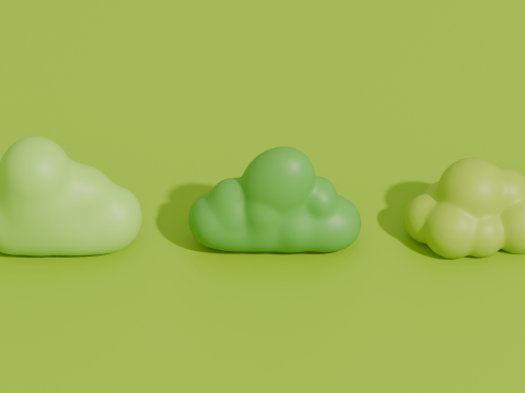 Stylized Cartoon Grass and Bushes 3D Модель