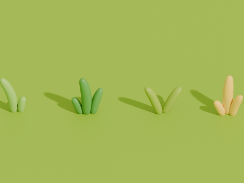 Stylized Cartoon Grass and Bushes 3D Модель