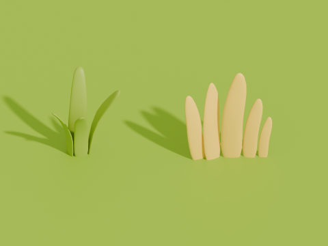 Stylized Cartoon Grass and Bushes 3D Модель