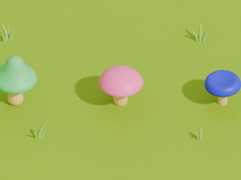 Stylized Cartoon Flowers and Mushrooms Model 3D