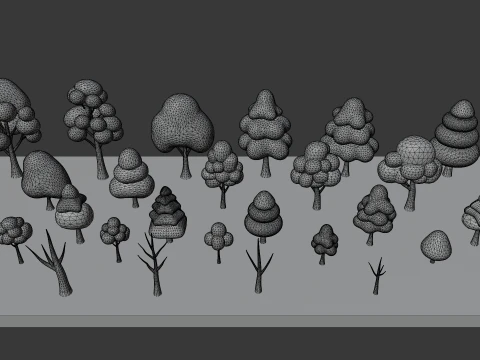 Stylized Cartoon Nature Asset Pack 3D Model