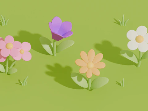 Stylized Cartoon Nature Asset Pack 3D Model