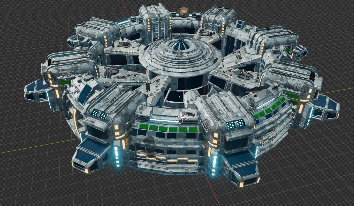 Spaceship basement 3D Model .c4d .max .obj .3ds .fbx .stl .blend 