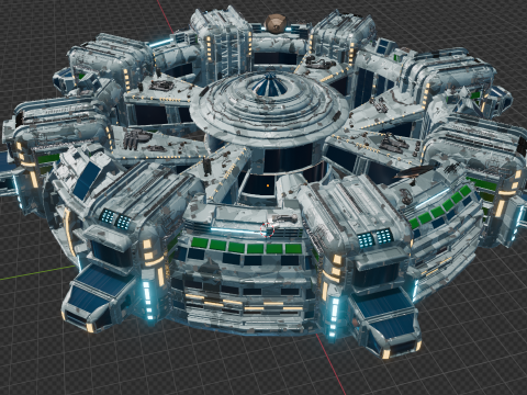 Spaceship basement Model 3D