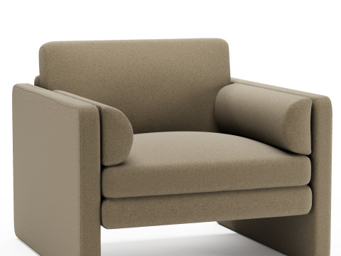 Laurel Chair Merino Mocha - OPEN BOX 3D Model