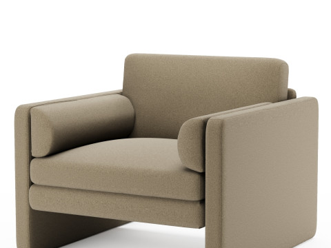 Laurel Chair Merino Mocha - OPEN BOX Modelo 3D