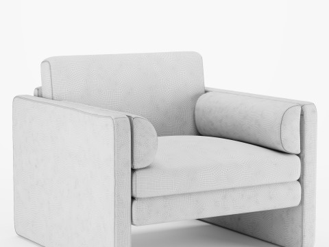 Laurel Chair Merino Mocha - OPEN BOX Modelo 3D