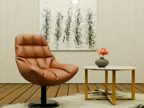LEATHER ARMCHAR Modello 3D