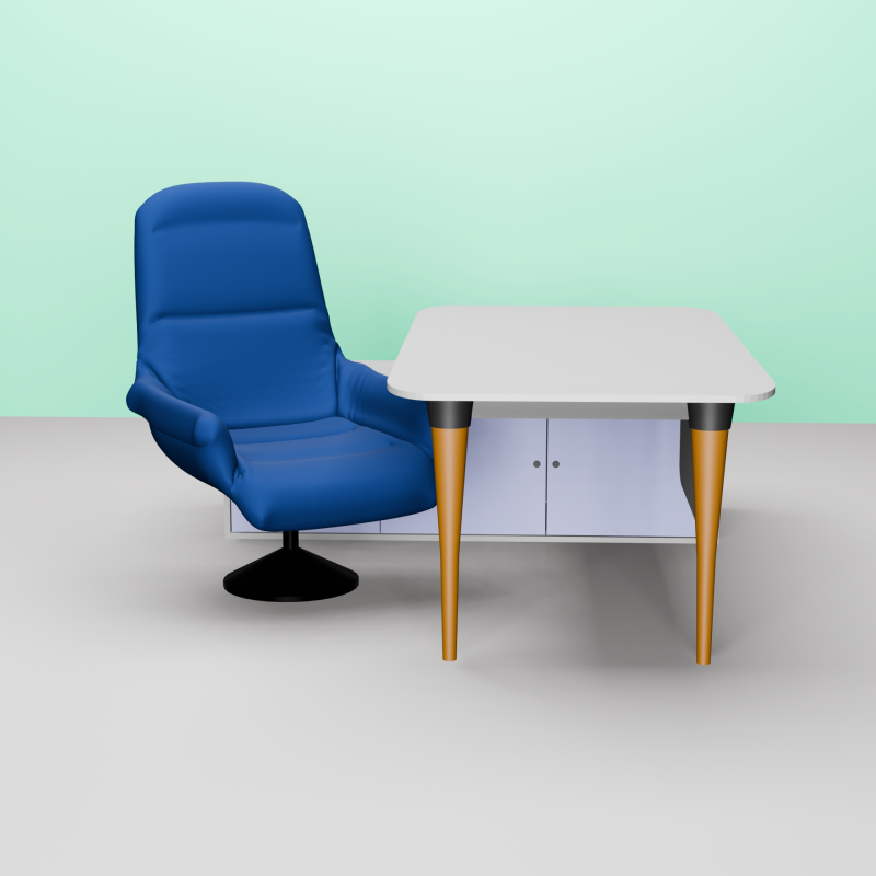 OFFICE TABLE AND CHAIR 3D Модель .c4d .max .obj .3ds .fbx .stl .blend 