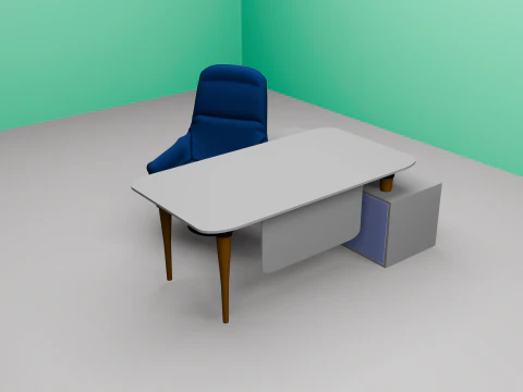 OFFICE TABLE AND CHAIR 3D Model