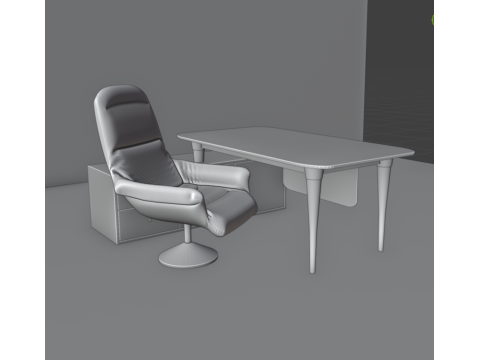 OFFICE TABLE AND CHAIR 3D Модель