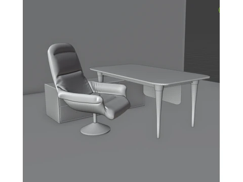 OFFICE TABLE AND CHAIR 3D Model