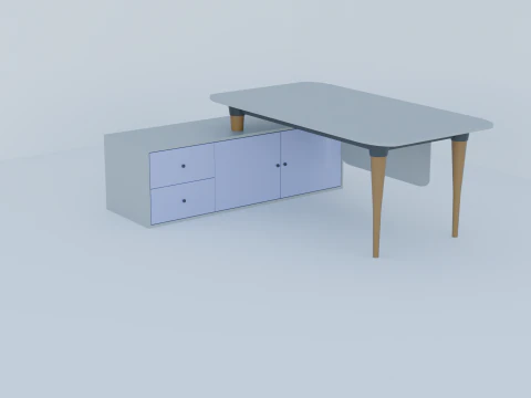 OFFICE TABLE AND CHAIR 3D Model
