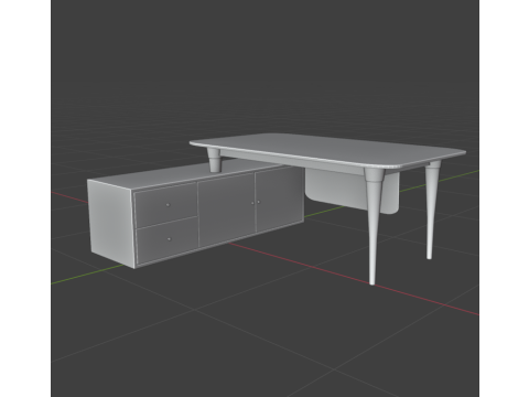 OFFICE TABLE AND CHAIR 3D Модель