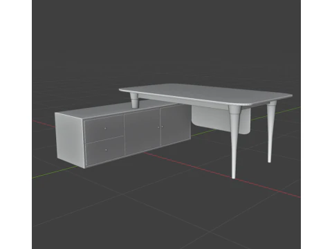 OFFICE TABLE AND CHAIR 3D Model