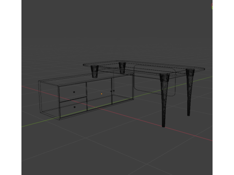 OFFICE TABLE AND CHAIR 3D Модель