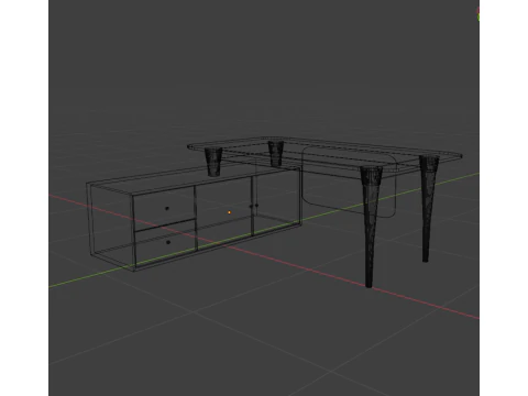 OFFICE TABLE AND CHAIR 3D Model