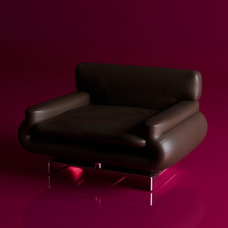 MODERN LEATHER ARMCHAIR 3D Модель .c4d .max .obj .3ds .fbx .stl .blend 