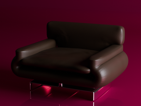 MODERN LEATHER ARMCHAIR 3D Модель