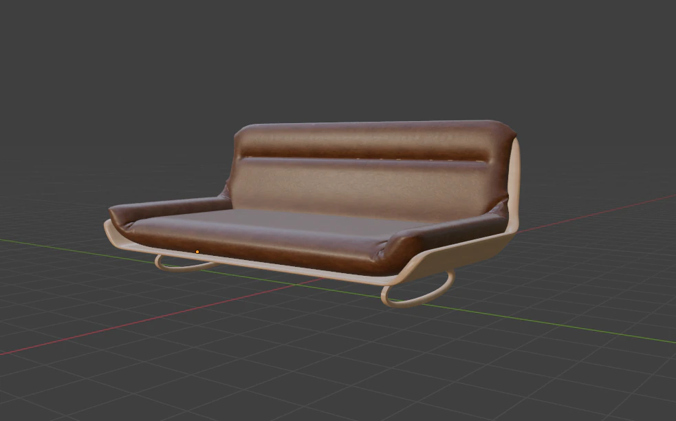 LEATHER COUCH 3D Model .c4d .max .obj .3ds .fbx .stl .blend 