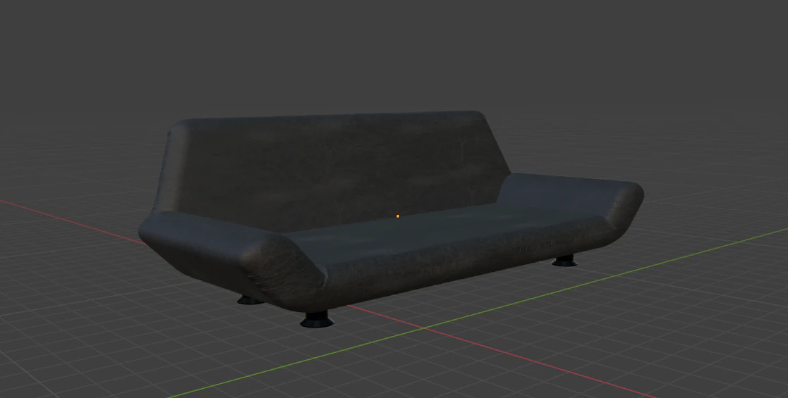 BLACK LEATHER COUCH 3D Model .c4d .max .obj .3ds .fbx .stl .blend 