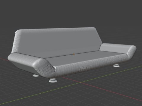 BLACK LEATHER COUCH Modèle 3D