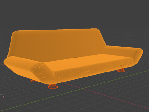 BLACK LEATHER COUCH Modèle 3D
