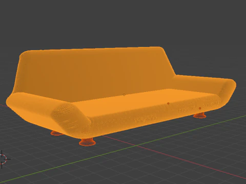 BLACK LEATHER COUCH 3D Model