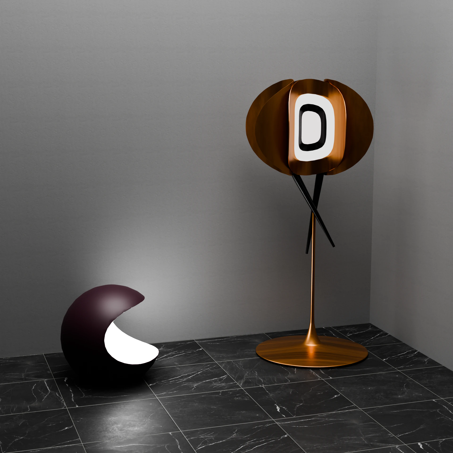 NEW DESING BRONZE FLOOR LAMP 3D Model .c4d .max .obj .3ds .fbx .stl .blend 