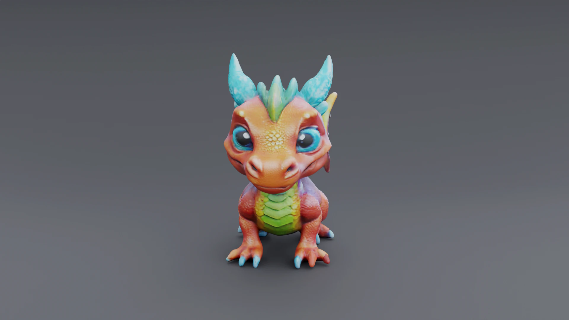 Amber Baby Dragon 1 3D Model .c4d .max .obj .3ds .fbx .stl .blend 