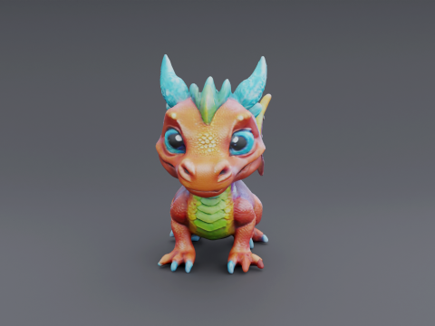 Amber Baby Dragon 1 3D Модель